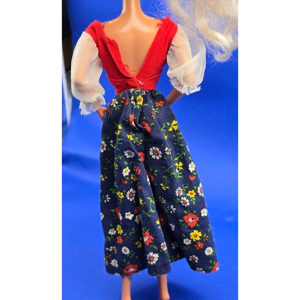 Vintage Barbie Doll Peasant Dress #7755 Black Label Clothing 1974
